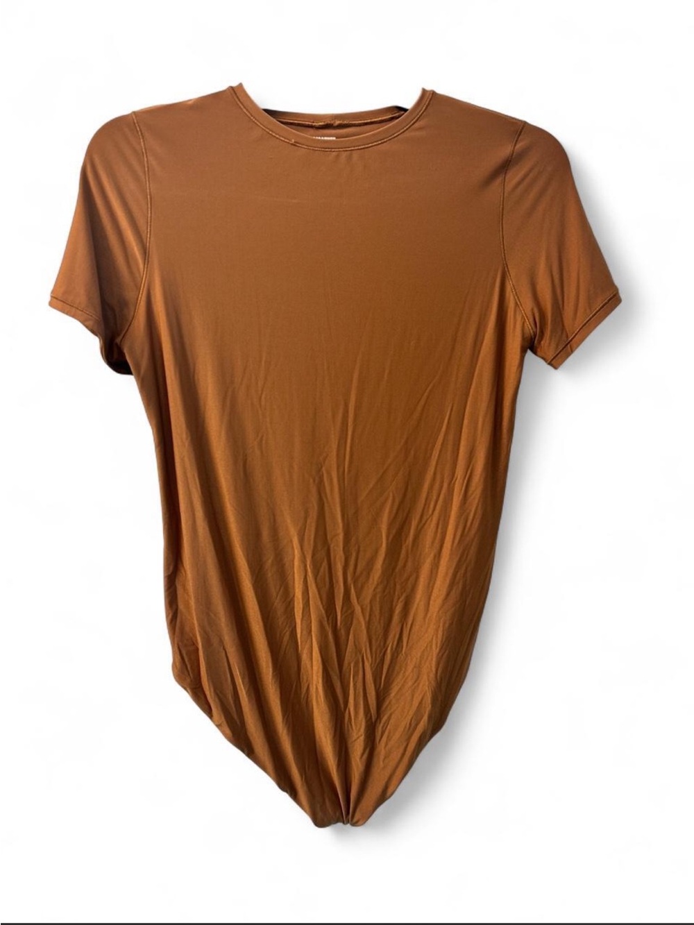 Aerie Smoothez Golden Brown Short Sleeve Thong bodysuit